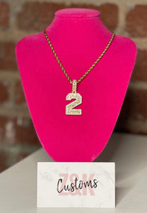 Number diamond necklace