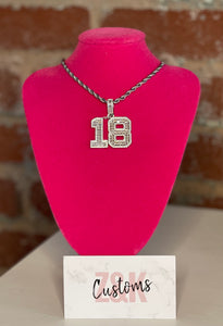 Number diamond necklace